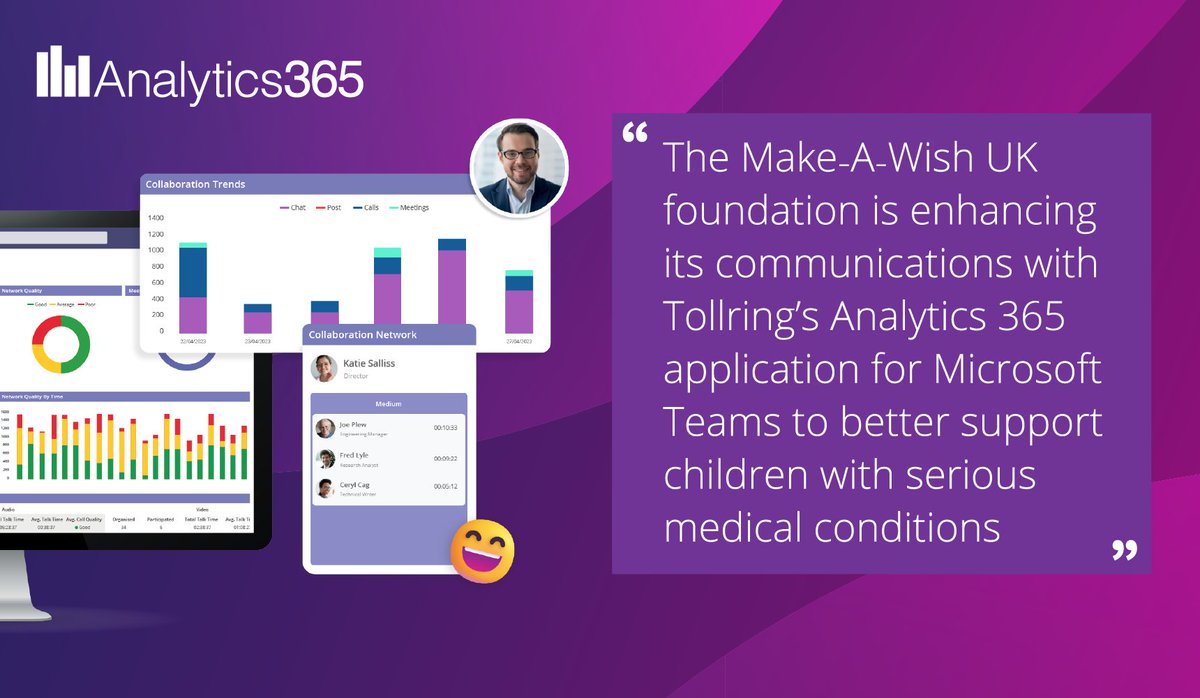 Make-A-Wish UK adopts Analytics 365 to improve the Microsoft Teams collaboration and calling experience for their staff and volunteers, and to better engage with their supporters 👍 Read the full story in this month's Technology Record magazine technologyrecord.com/magazine