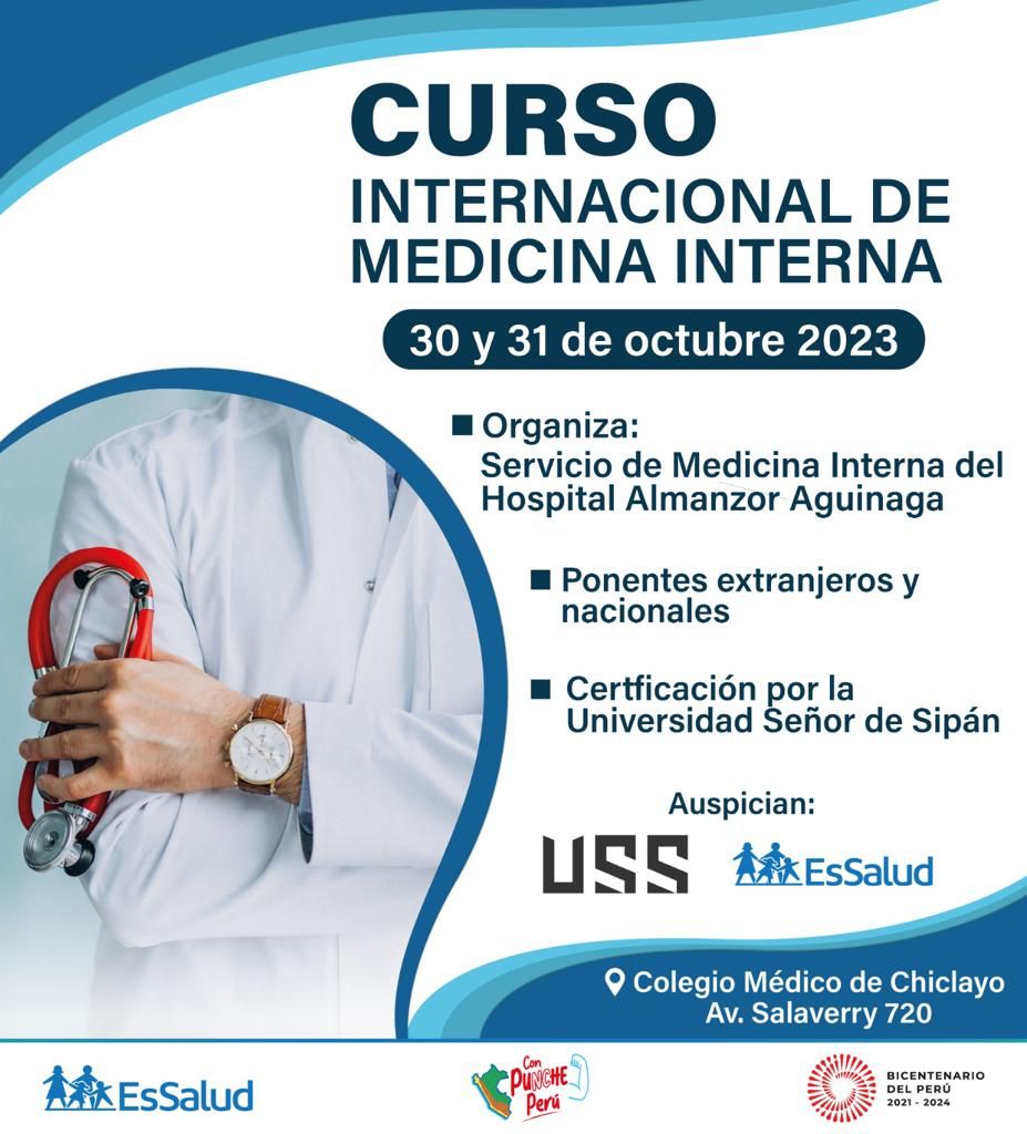 JorRuizSanchez's tweet photo. 😃He sido invitado al Curso Internac. de Medicina Interna que organiza el Serv. #MedInterna del Hosp, Almanzor Aguinaga, que se impartirá en el @CMP_PERU-Chiclayo.
➡️Mi tema #HTAendocrina 😁
🔝El Dr. Rondon (@NephroMD) también participa con el tema #Hiponatremia
🤩Qué honor‼️ https://t.co/GxjfcOQR04