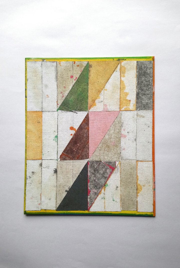 Permanent Green Light, Paynes Grey, Raw Umber, Titanium White, Yellow Oxide, Naphthol Red Light 

Untitled (261023), acrylic and collage on canvas board. #contemporarypainting #abstractpainting #abstractart #contemporaryprint #collageart #collage #GoldenAcrylics