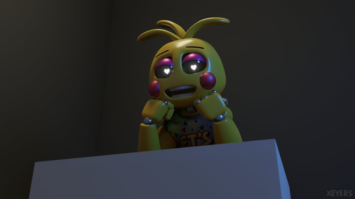 xeyers's tweet photo. Toy chica model I did some time ago. It's not 100% finished but good enough to post
#FNAF #toy_chica #3DModel https://t.co/IU109XiV2E