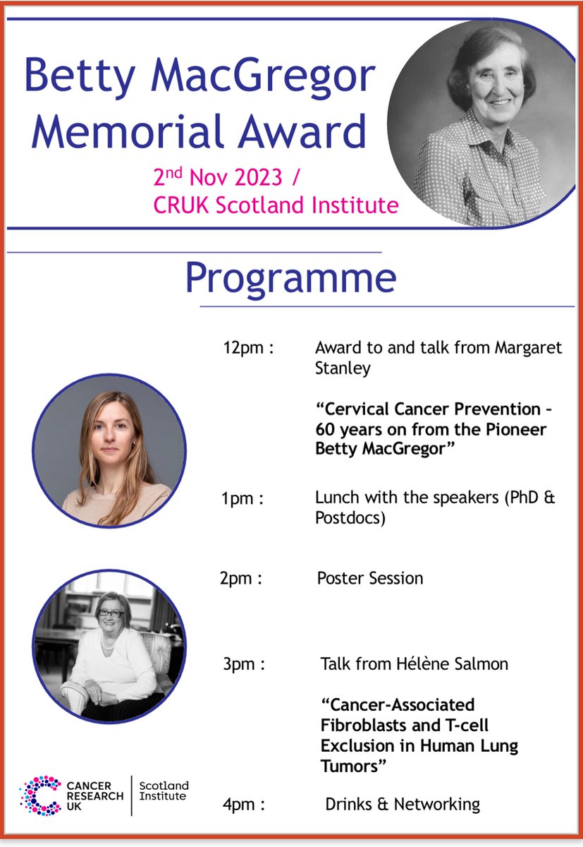 Dr Amy Shergold (she/her) (@amyshergold) on Twitter photo We are excited to host our first Betty MacGregor Memorial Award next week! The event is open to everyone at <a href="/CRUK_SI/">CRUK Scotland Inst</a> & <a href="/UofGCancerSci/">UofG Cancer Sciences</a>.
We now have space for others to join! eventbrite.com/e/betty-macgre…
Spaces are limited so go go go! <a href="/PublicHealthUoG/">UofG Public Health</a> <a href="/CVRinfo/">MRC-Uni of Glasgow Centre for Virus Research</a> <a href="/UofGMVLS/">UofG MVLS</a> <a href="/UofGSii/">UofG Sii</a> We are excited to host our first Betty MacGregor Memorial Award next week! The event is open to everyone at <a href="/CRUK_SI/">CRUK Scotland Inst</a> & <a href="/UofGCancerSci/">UofG Cancer Sciences</a>.
We now have space for others to join! eventbrite.com/e/betty-macgre…
Spaces are limited so go go go! <a href="/PublicHealthUoG/">UofG Public Health</a> <a href="/CVRinfo/">MRC-Uni of Glasgow Centre for Virus Research</a> <a href="/UofGMVLS/">UofG MVLS</a> <a href="/UofGSii/">UofG Sii</a>