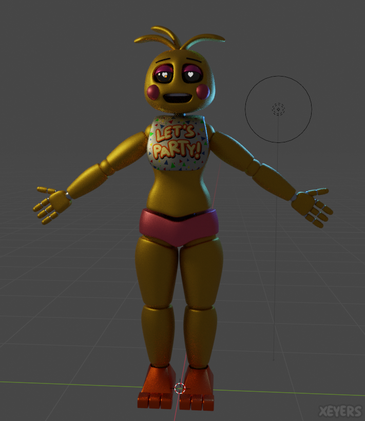 xeyers's tweet photo. Toy chica model I did some time ago. It's not 100% finished but good enough to post
#FNAF #toy_chica #3DModel https://t.co/IU109XiV2E