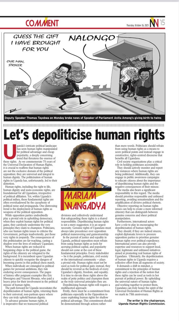 UHRC_UGANDA's tweet photo. Our @ChairpersonUhrc has offered guidance in the administration of human rights in the country. Please check @newvisionwire
@ckaheru @SimeoNsubuga @shifrahl @lo_apitta @BKamadi @IdaNakiganda @RSsekindi @amayoroseline2 @RoseMKemi https://t.co/GOoeeJgRUx