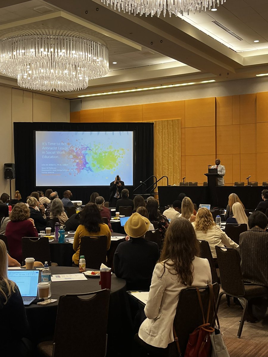 cmogrowilson1's tweet image. We are talking anti-racist leadership in higher education.“We are saying the quiet parts out loud, because unless we talk about it we can’t move past it.” Dr John Miller  @CSocialWorkEd #CSWE2023