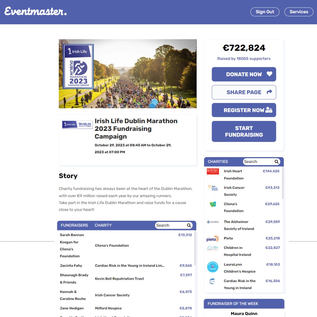 It's race week and fundraisers in the <a href="/dublinmarathon/">Irish Life Dublin Marathon</a> are flying it!

It's still not too late to choose a cause and start fundraising.

The Campaign: 
eventmaster.ie/fundraising/ca…

<a href="/Irishheart_ie/">Irish Heart Foundation</a> <a href="/IrishCancerSoc/">Irish Cancer Society</a> @clionas <a href="/alzheimersocirl/">The Alzheimer Society of Ireland</a> <a href="/PietaHouse/">Pieta</a> <a href="/childreninhosp/">Children in Hospital Ireland</a>