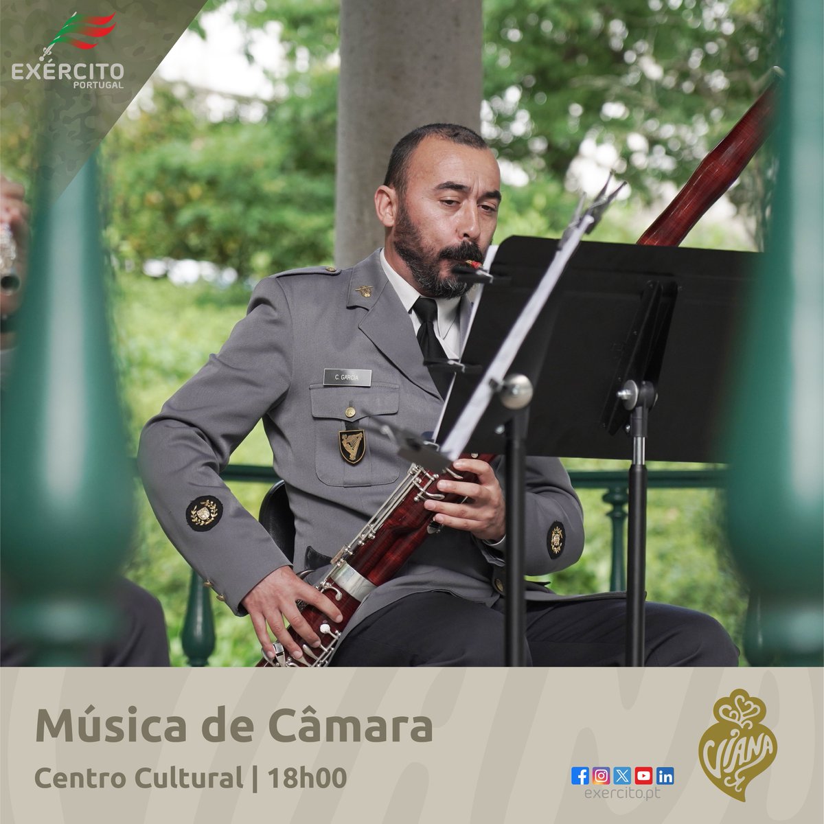 Exercito_pt's tweet photo. 👉No âmbito das Comemorações do Dia do Exército🇵🇹, decorre às 18H00 do dia 2⃣6⃣ de outubro, a Música de Câmara, que conta com a participação dos alunos da Escola Profissional Artística do Alto Minho.
#ExércitoPortuguês #diaexército2023 #ARTEAM @defesa_pt @_DeltaCafes_ @antena1rtp https://t.co/lD2Zn5mtOT