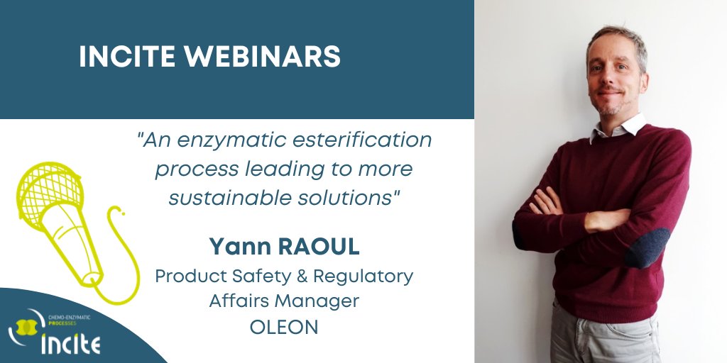 INCITE_EU's tweet photo. 💻Did you miss our webinar “An enzymatic esterification process leading to more sustainable solutions”, presented by Yann Raoul, Product Safety &amp; Regulatory Affairs Manager at our coordinator Oleon?🧬
▶️https://t.co/1T98Wm4Z4y
#INCITE #Project #Europe #Enzymes #Sustainable https://t.co/1WFcWIQIYz