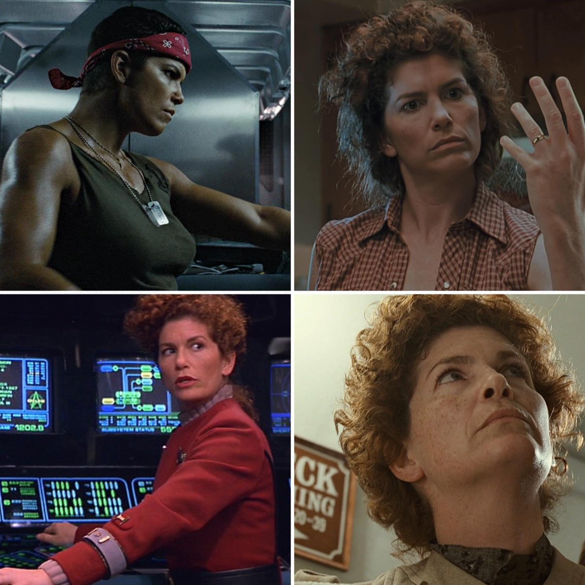 Salute to actress Jenette Goldstein! She took on Aliens as PVT Vasquez to  portraying John Connor's Foster mom Janelle to serving as a Science Officer  in Star Trek: Generations and lastly… she, image size:1200x1200