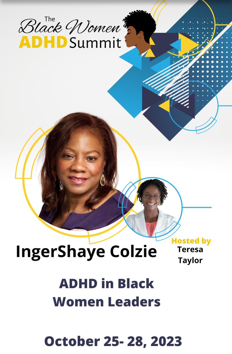 Please join me in the Black Women ADHD summit. bit.ly/bwas23ingersha…    #BlackWomen #blackwomenwithADHD #blackcoaches #ADHD #ADHDAwarenessMonth #Neurodivergent #neurodiversesquad #Blackwomenleaders