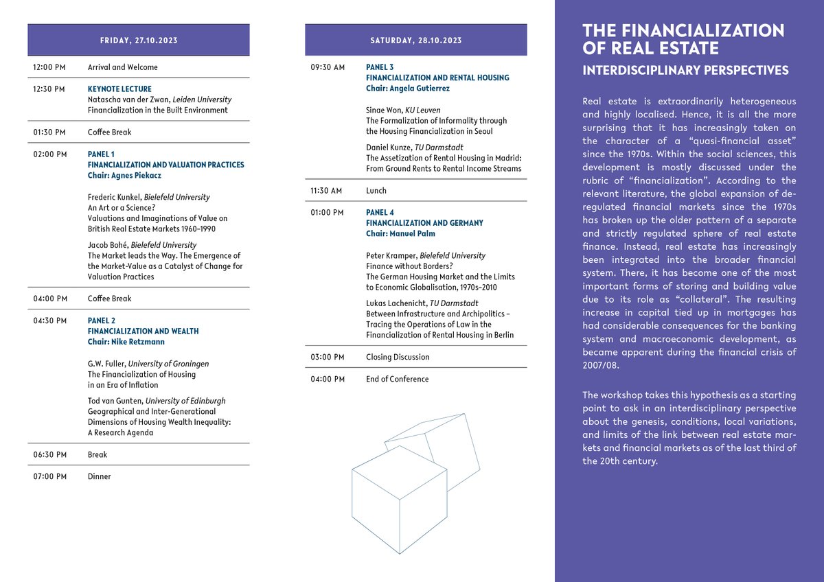 SFB 1288 "Praktiken des Vergleichens" (@sfb_comparing) on Twitter photo 📢#Workshop "The Financialization of Real Estate":
Zusammen mit den Veranstaltern #PeterKramper, <a href="/jacob_bohe/">Jacob Bohé</a> und <a href="/FredericKunkel/">FredericKunkel</a> heißen wir Sie und Euch herzlich Willkommen zum #SFB1288-Workshop <a href="/unibielefeld/">Bielefeld University</a>.👋
#Vergleichspraktiken #Financialization #RealEstate 📢#Workshop "The Financialization of Real Estate":
Zusammen mit den Veranstaltern #PeterKramper, <a href="/jacob_bohe/">Jacob Bohé</a> und <a href="/FredericKunkel/">FredericKunkel</a> heißen wir Sie und Euch herzlich Willkommen zum #SFB1288-Workshop <a href="/unibielefeld/">Bielefeld University</a>.👋
#Vergleichspraktiken #Financialization #RealEstate