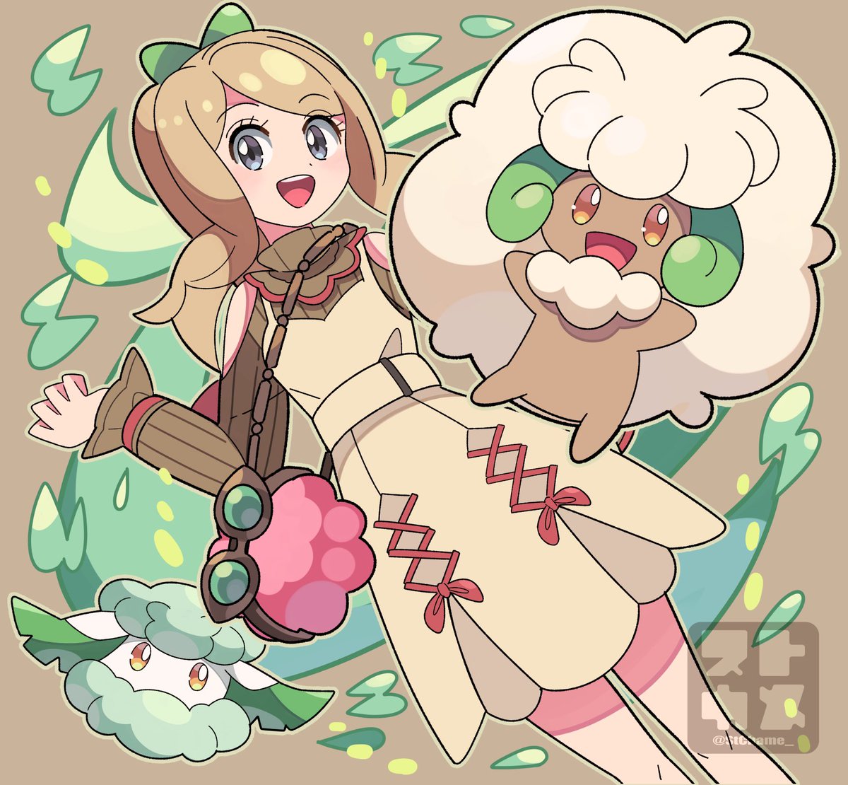 エルフーンをお題箱にいただいたのでー！セレナとモンメンと一緒に描きましたー！🍃
嬉しいメッセージもありがとうございました🙏