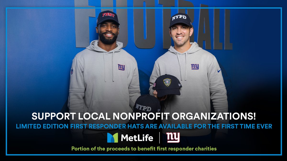 We've teamed up with the @Giants, @Young_Slay2 & @GrahamGano to support local nonprofits through the sale of newly launched Giants-first responder hats available starting this Sunday. We're proud to help raise funds for three very deserving organizations: spr.ly/6016ugE0E