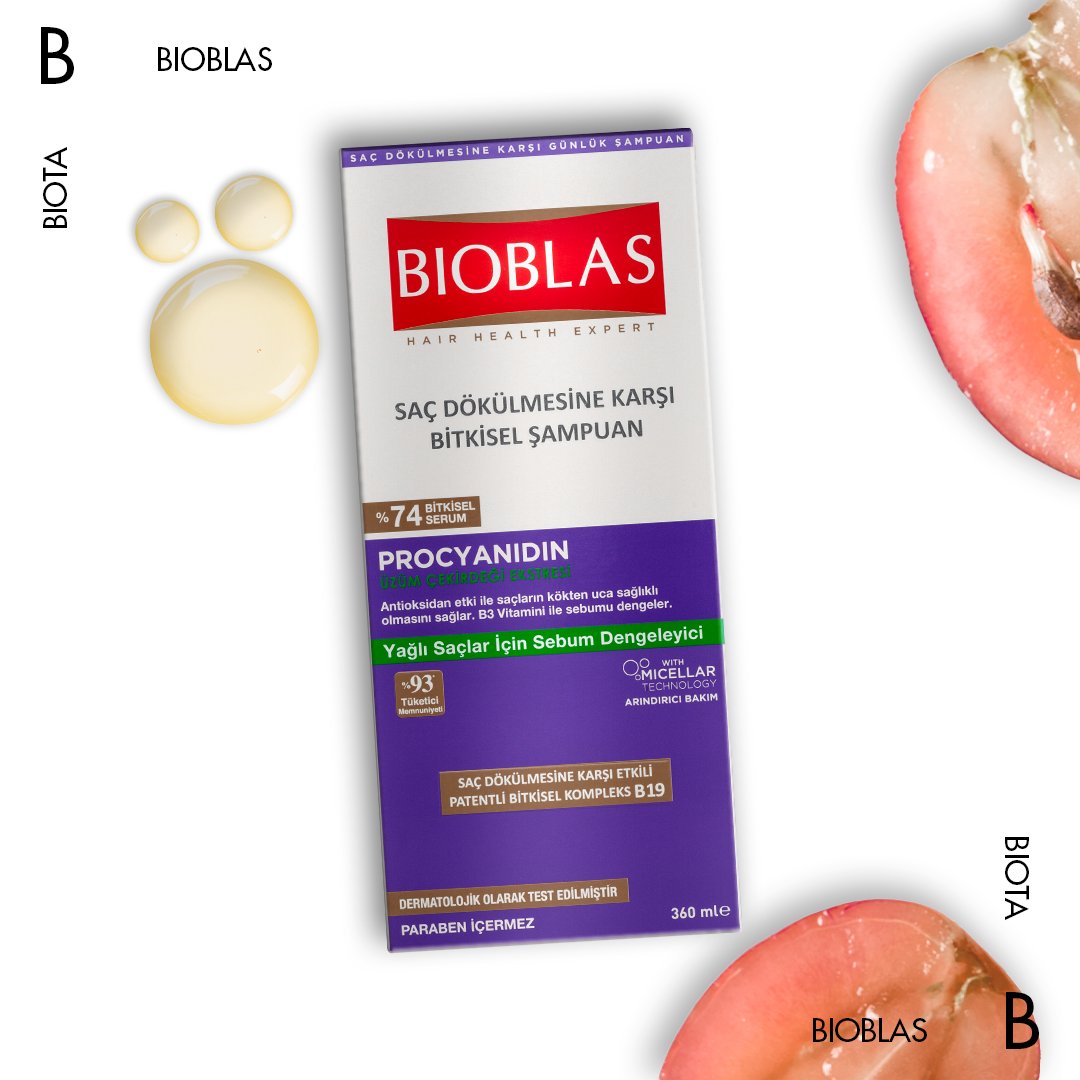 Üzüm çekirdeği ekstresinden gelen procyanidin ve Vitamin B3 içeren Bioblas Şampuan ile hem saç dökülmesine hem de yağlı saç derisine karşı etki bir arada!

Kökten uca sağlıklı ve yağdan arındırılmış saçlar. 

#bioblas #procyanidin #şampuan #saçbakımı #üzümçekirdeği