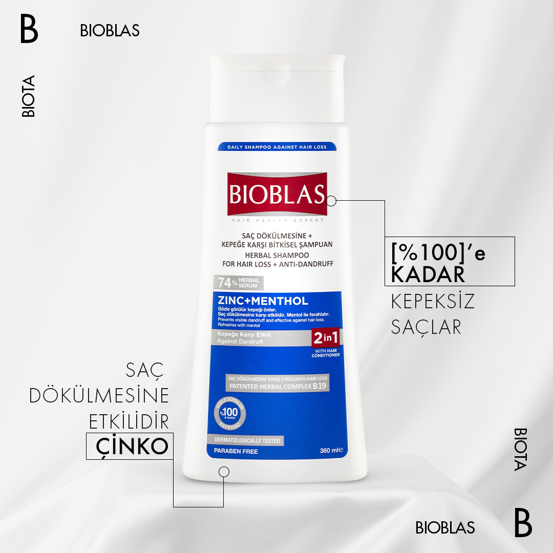 Bioblas'ın gücüne şahit ol! 💪 Çinko+mentol içeren şampuanı, gözle görülür kepeği %100'e kadar önlüyor. Derinin pH dengesiyle uyumlu olan bu şampuan dermatolojik olarak da test edilmiştir.

Kepeğin artık geride kalsın!