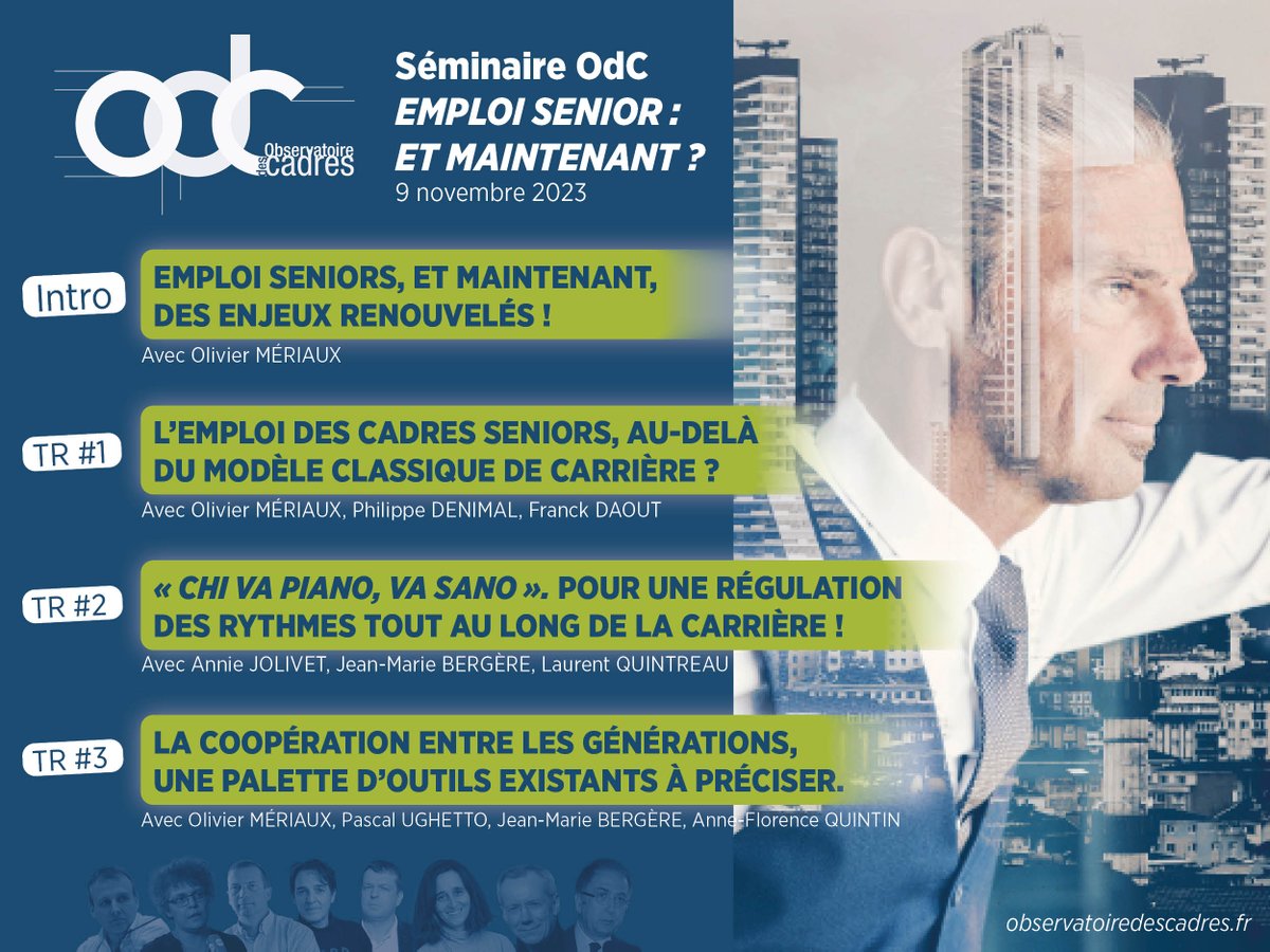 👀 #OdcSeniors : 𝐃𝐄𝐌𝐀𝐍𝐃𝐄𝐙 𝐋𝐄 𝐏𝐑𝐎𝐆𝐑𝐀𝐌𝐌𝐄 ! 👇

📅 Jeudi 9 novembre (9h-13h) 
📍 Paris - Musée social
ℹ️ Infos 👉 observatoiredescadres.fr/seminaire-9.../ 
✍️ Je m'inscris ➡ public.message-business.com/form/54678/350…

#Séminaire #Cadres @annefloquintin <a href="/OMeriaux/">Olivier Mériaux</a> @JMBergere