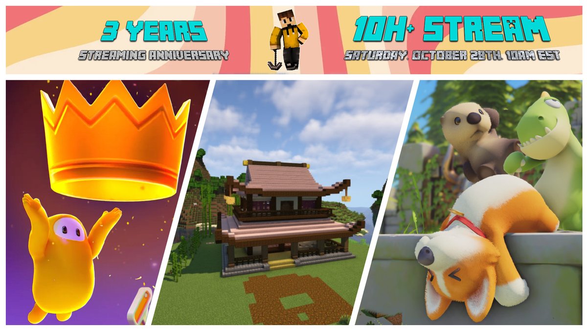 📣We're celebrating 3 years of streaming this next Saturday with a 10+ hours stream!🎂

I'll be revisiting some of the older and newer classics!

Hope to see you there🥳