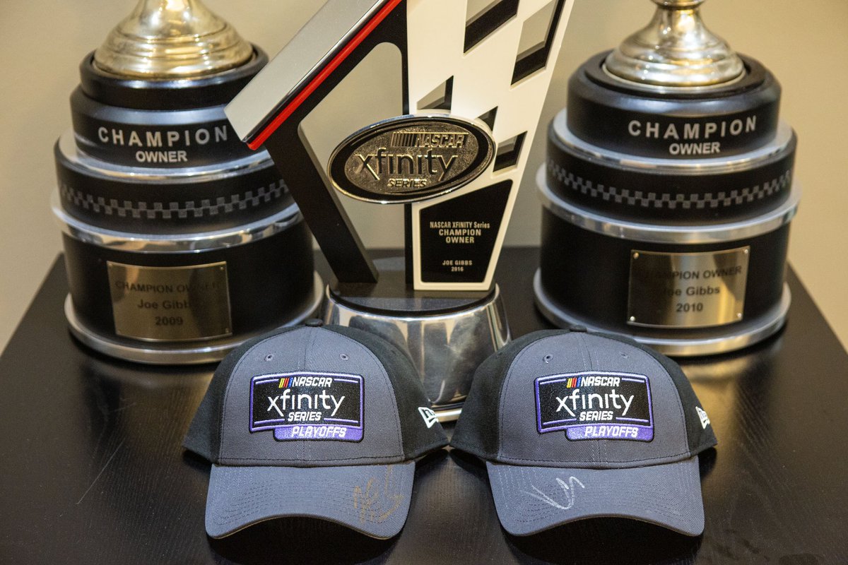 GIVEAWAY 🚨 Enter to win this pair of @NASCAR_Xfinity Playoffs hats, signed by @JHNemechek and @sammysmithSS! To enter: 1. Like this post 2. Hit that Repost button One lucky winner will be selected before Saturday’s #NASCARPlayoffs at Martinsville. Good luck! (Trophies not…