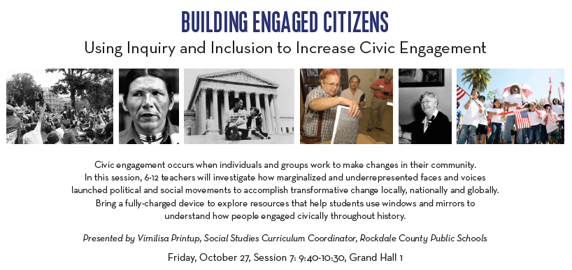 ABC_CLIO's tweet photo. Don't miss this presentation on civic engagement tomorrow morning by social studies curriculum coordinator, Virnilisa Printup, of @RockdaleSchools - see you there!
๐10/27 9:40AM, Session 7, Grand Hall 1
#GCSS2023 @GASocStudies https://t.co/5Lc7Cxd5gG