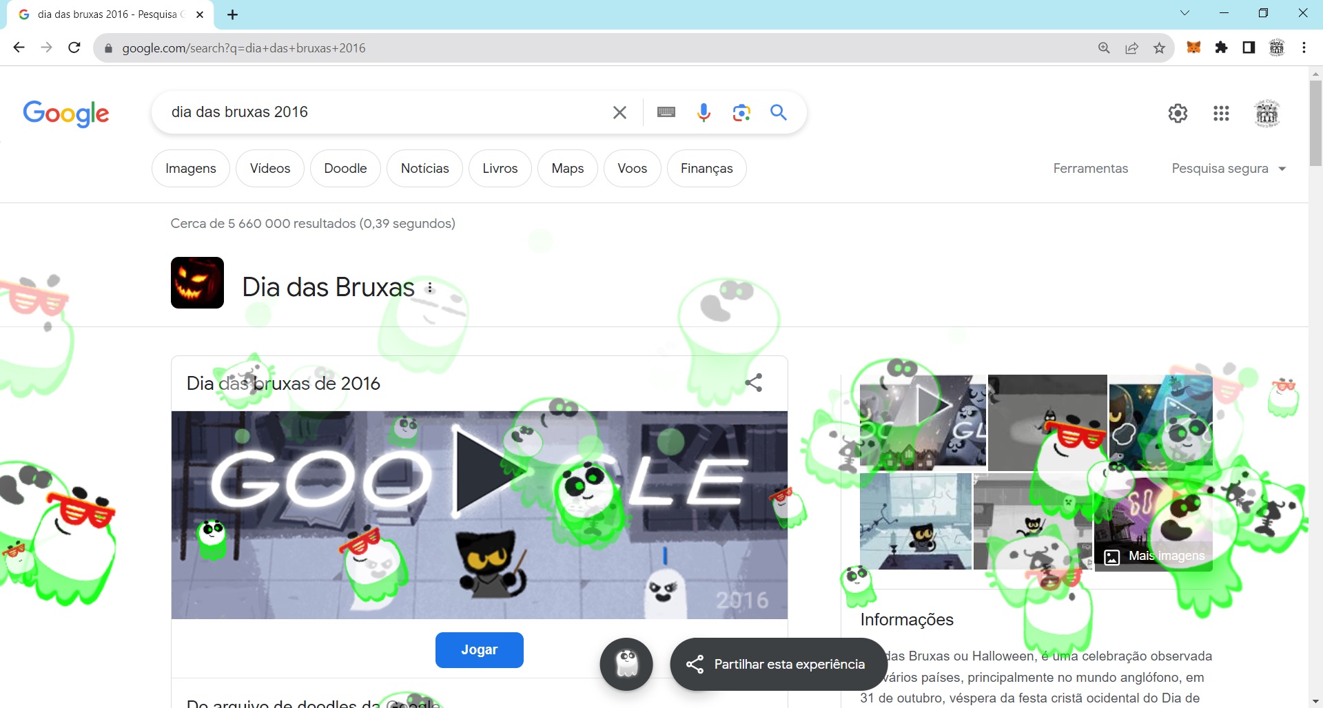 Google doodles, Jogos do dia das bruxas, Dia das bruxas