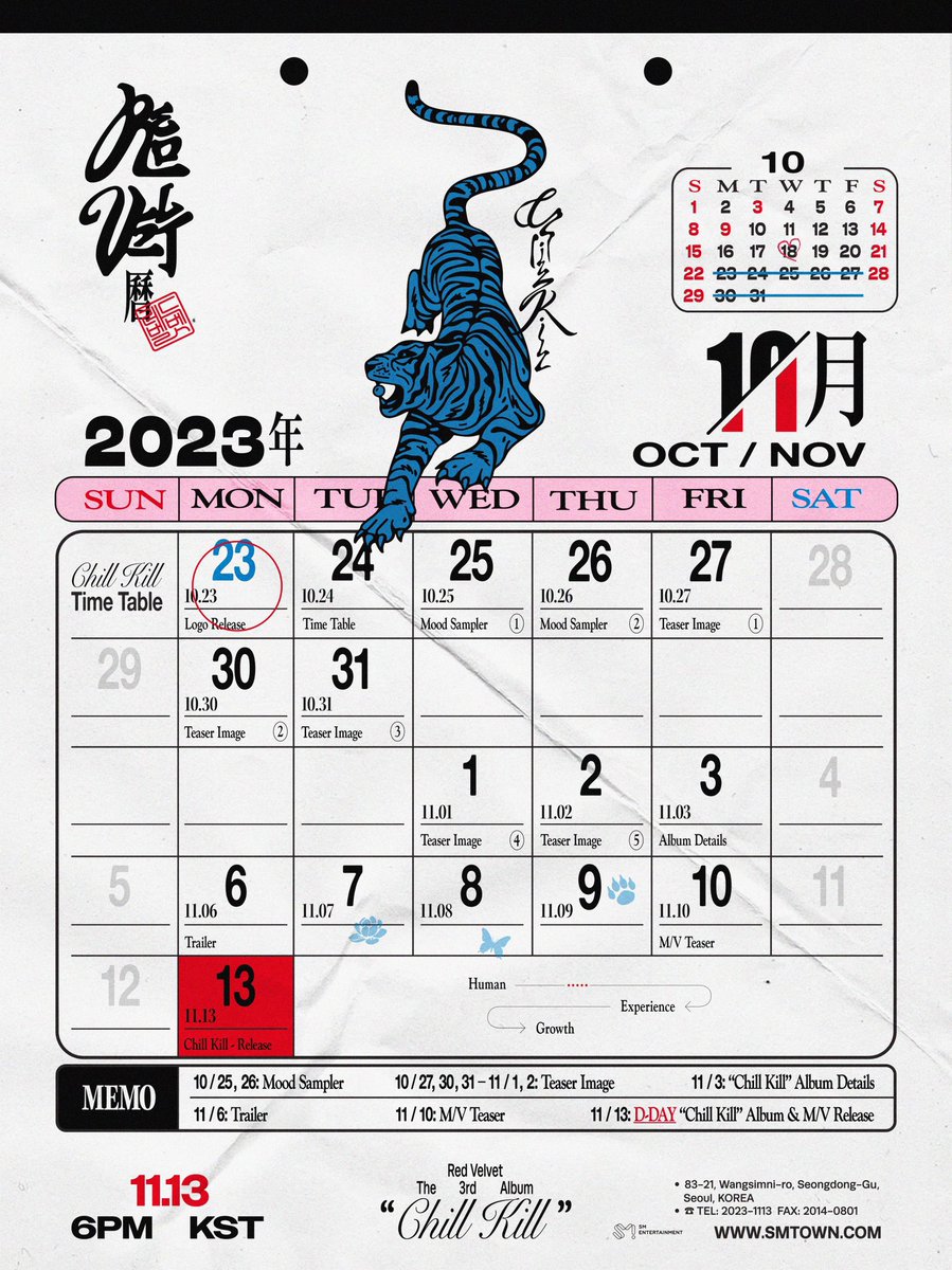 sisseulgi's tweet photo. ...☆

what are you waiting for in November? would you mind to stay with us and the tiger? “Chill Kill” will silently come in 13th. https://t.co/PgC68Ufn5L