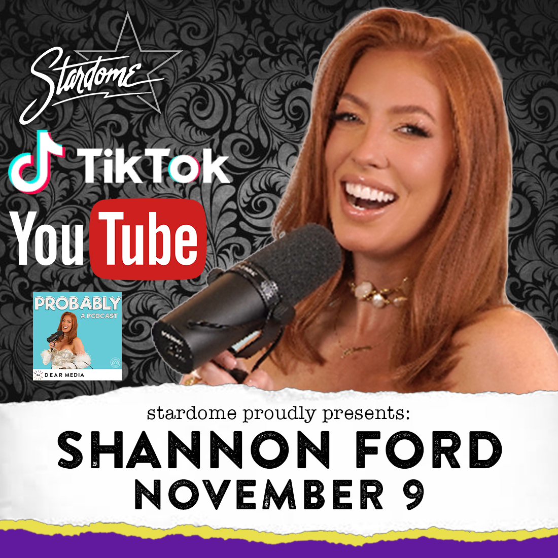 Shannon Ford isn't here to inspire you or help you better yourself in any way... but she can guarantee you'll laugh November 9! Buckle up and come along for the ride--&gt; bit.ly/StarDome_Ford