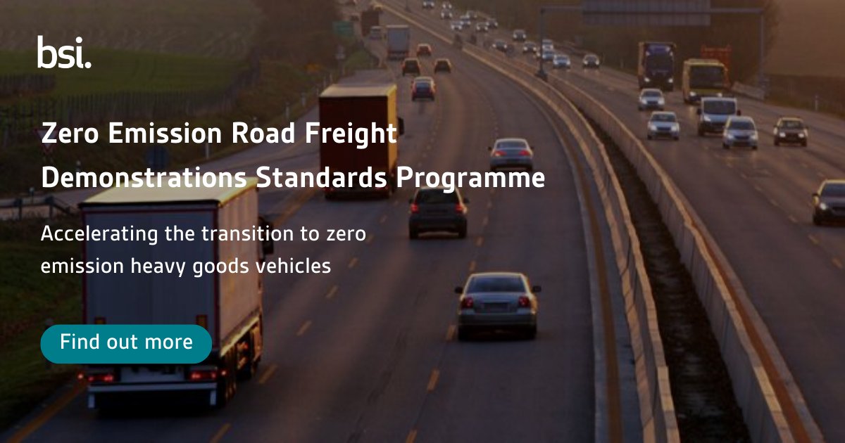 We’re excited to announce a new standards programme for zero emission HGVs. With @CPCatapult and industry, we’re shaping best practice as part of a £200 million programme led by @innovateuk and the @transportgovuk. Learn more: bit.ly/3Fyd7Tm #BSIStandards #NetZero