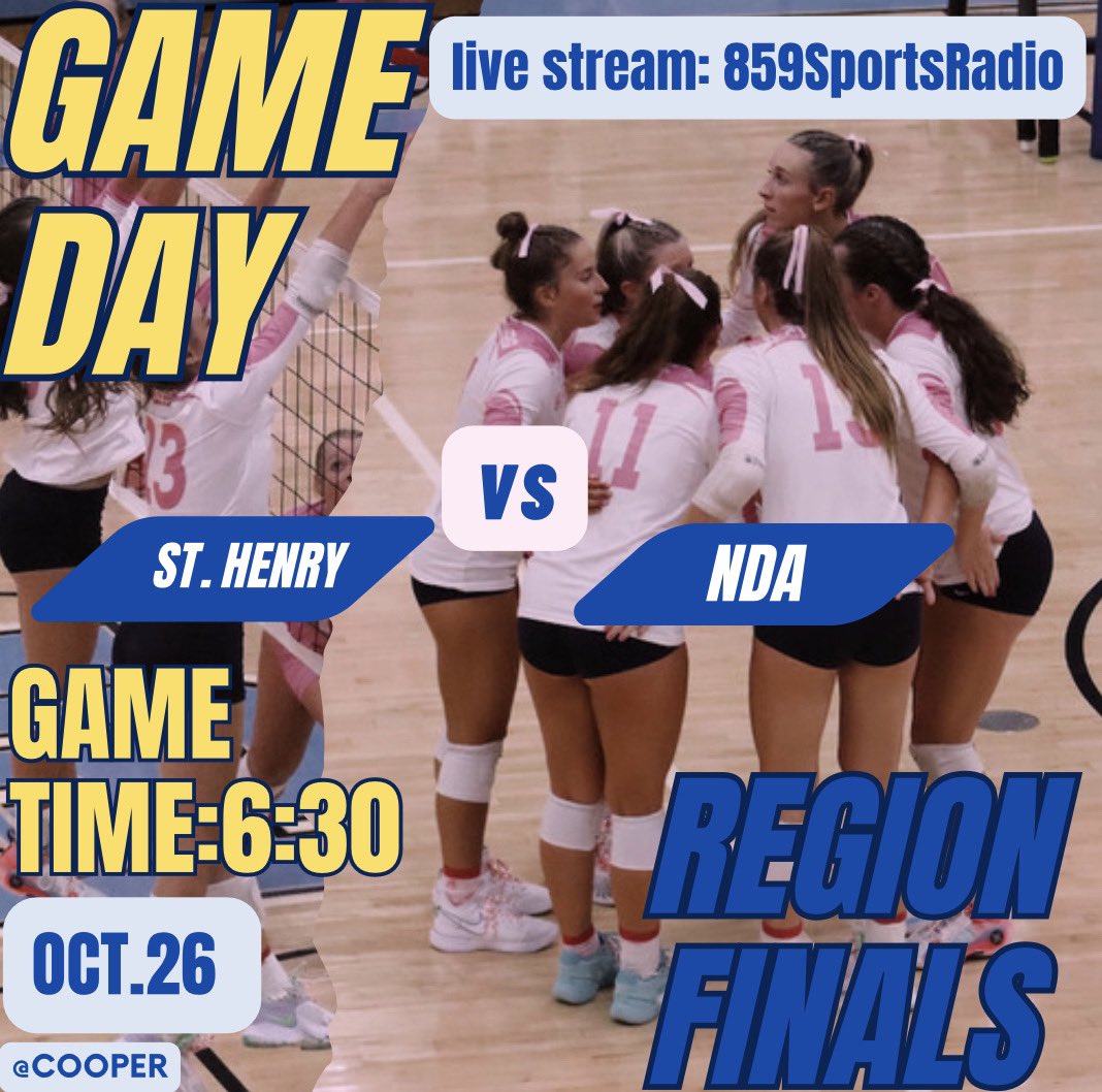 LETS GO!!!!! Support our volleyball pandas in the region finals tonight at 6:30 at Cooper vs St. Henry! See you there!!