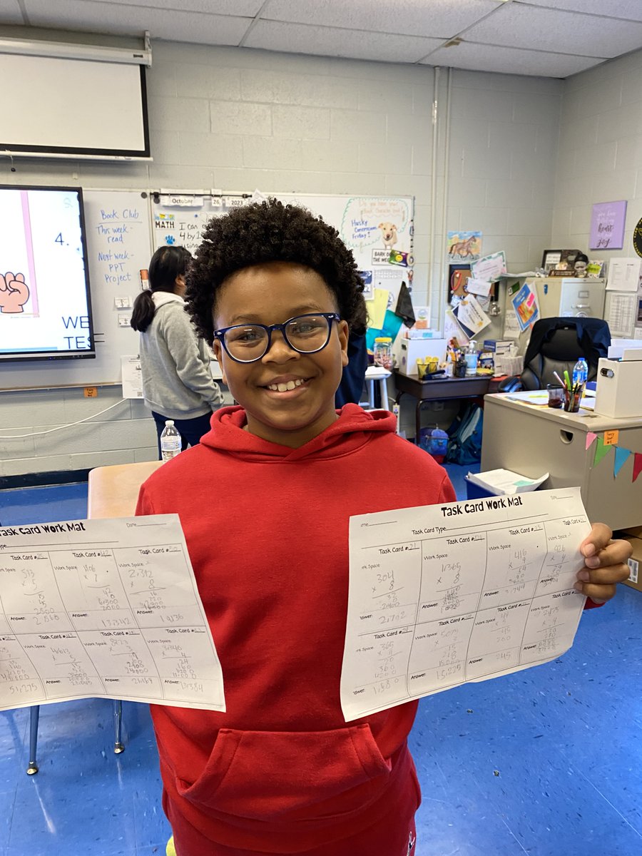 Enjoyed some time in Ms. Bateman's fourth grade class. They were working hard to solve task cards requiring them to solve multi-digit multiplication problems. #huskyExcellence <a href="/SmyrnaPrimary/">Smyrna Primary</a> <a href="/MsBateman_SPS/">Rachel Bateman</a> <a href="/JasonEaton21/">Jason Eaton</a> <a href="/MrsAngelineHale/">Angeline Hale</a>