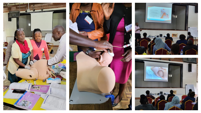 Day 4: @LSTMKenya in collaboration with @MOH_Kenya train 24 health care providers as #EmONC trainers in Nairobi. Training is supported by @UNFPAKen. Photo - Participants practise Assisted Vaginal Birth using mannequins, in addition to #lectures, #videos, #drills, skills demo