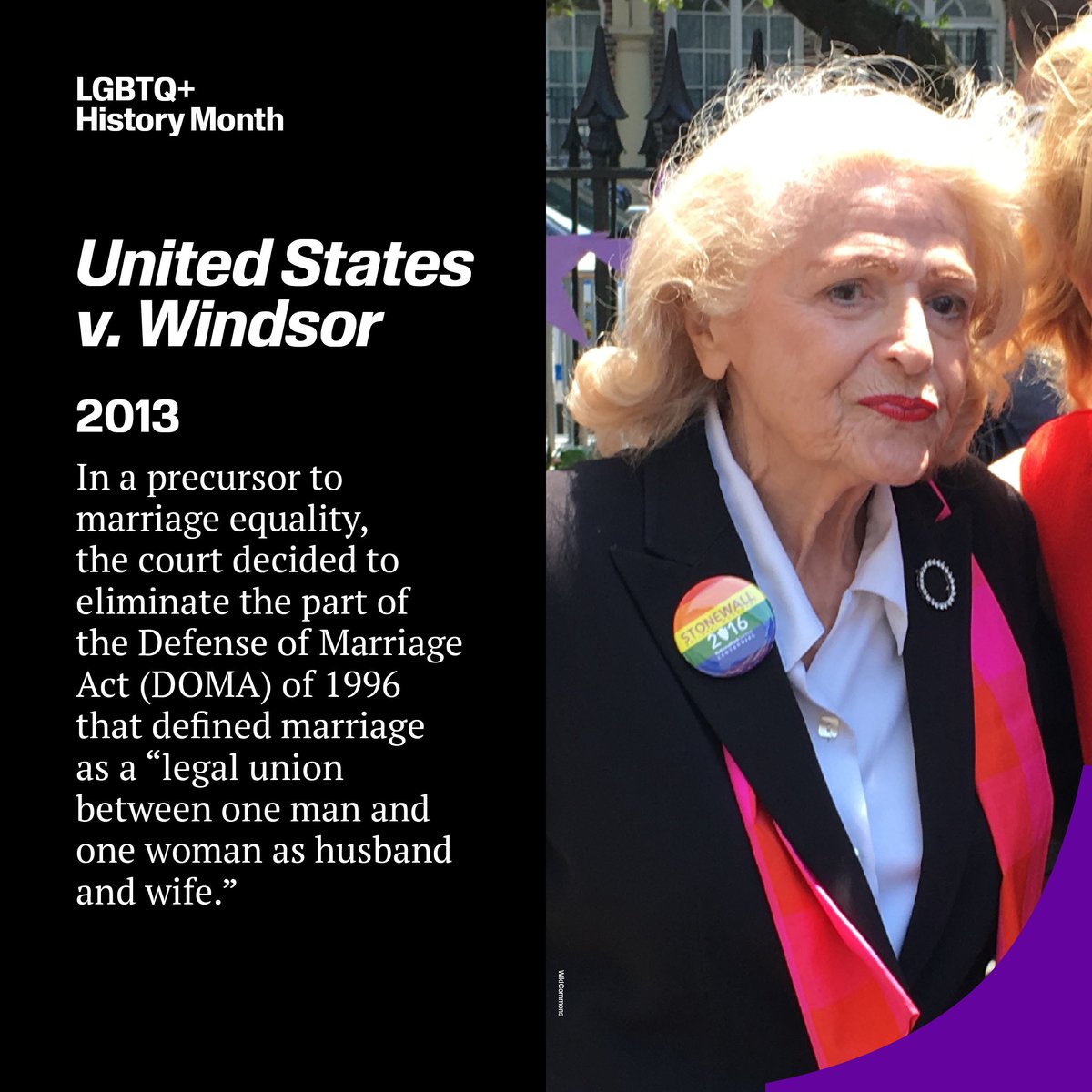 splcenter's tweet photo. United States v. Windsor is a landmark United States Supreme Court civil rights case.

The Court held that Section 3 of the Defense of Marriage Act (DOMA), which denied federal recognition of same-sex marriages, was a violation of the Due Process Clause of the Fifth Amendment. https://t.co/NziArnIRJ3