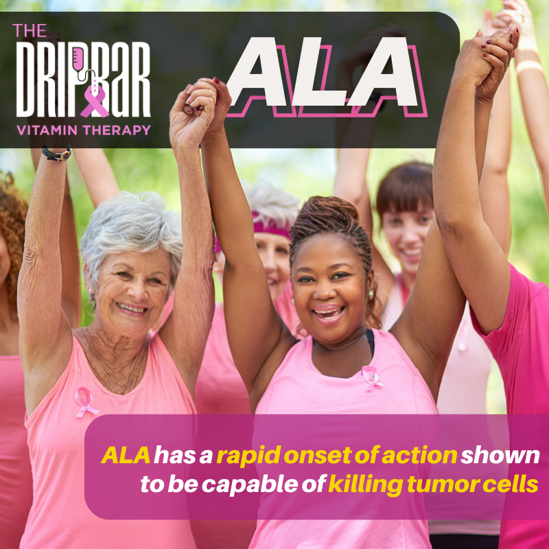 dripbaralamohts's tweet photo. ALA has been shown to assist in killing tumor cells. Learn more about the wonderful benefits of ALA at The DRIPBaR! (Not intended to diagnose, treat, cure, or prevent any disease. Please see FDA Disclaimer on our website.) #TheDRIPBaRAlamoHeights #AlamoHeights https://t.co/YxXmheogdk