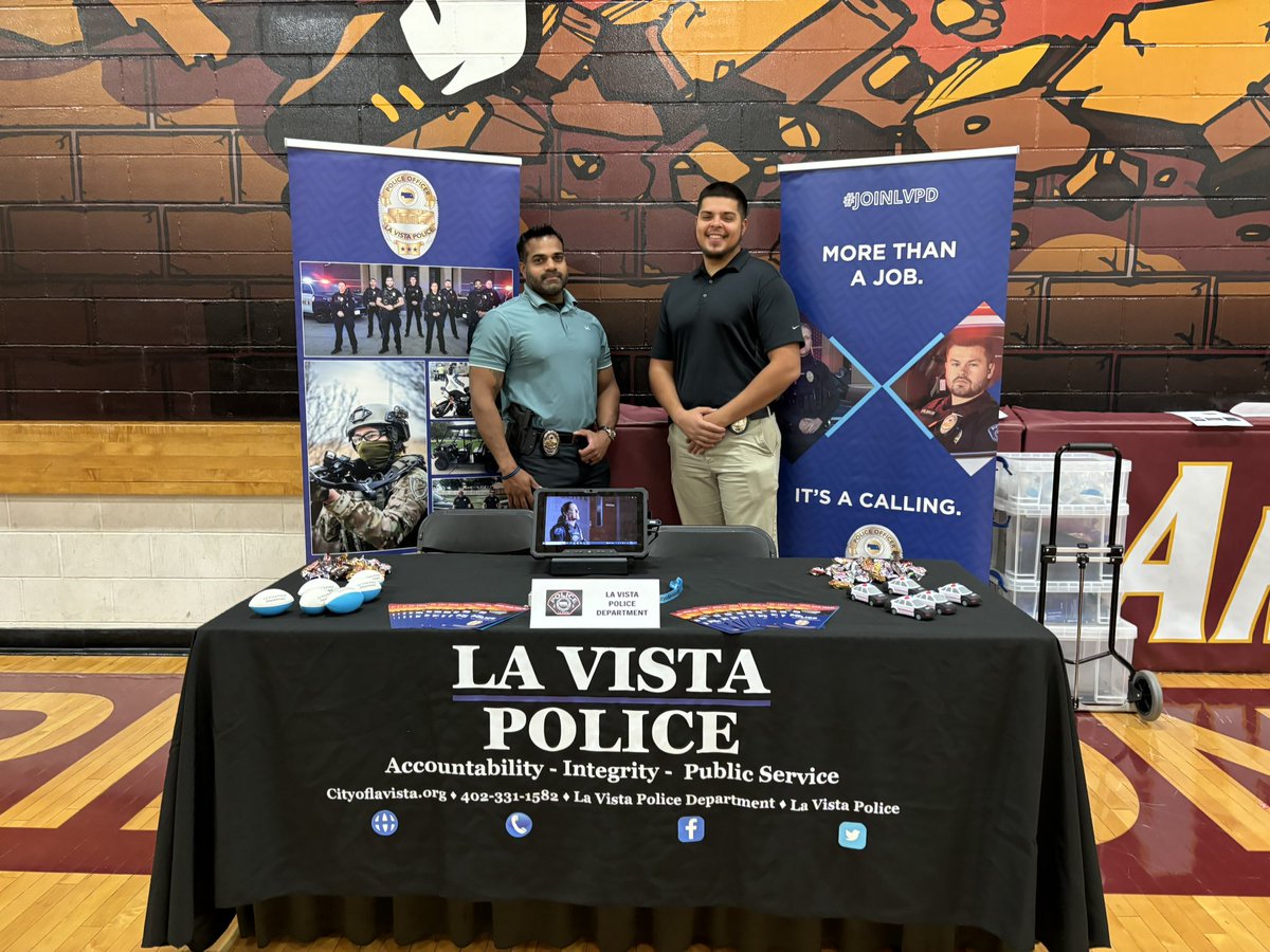 Sgt. Brian Mathew LVPD (@sgtmathewlvpd) on Twitter photo Come visit <a href="/lavistapolice/">La Vista Police</a> at Papillion LaVista North and South High School career fair. <a href="/PLPulse/">Papillion La Vista High School</a> <a href="/PLSHSTitans/">Papillion La Vista South High School</a> <a href="/CityofLaVista/">@cityoflavista</a> <a href="/Capt_BarcalLVPD/">Capt Barcal (Retired)</a> @CaptKinseyLVPD <a href="/coleman_officer/">Officer Tyler Coleman</a> Come visit <a href="/lavistapolice/">La Vista Police</a> at Papillion LaVista North and South High School career fair. <a href="/PLPulse/">Papillion La Vista High School</a> <a href="/PLSHSTitans/">Papillion La Vista South High School</a> <a href="/CityofLaVista/">@cityoflavista</a> <a href="/Capt_BarcalLVPD/">Capt Barcal (Retired)</a> @CaptKinseyLVPD <a href="/coleman_officer/">Officer Tyler Coleman</a>