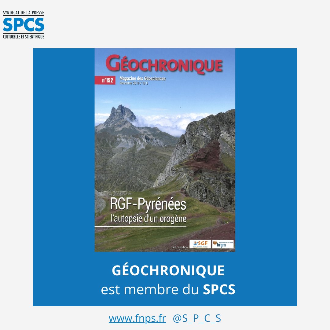 S_P_C_S's tweet photo. Géochronique est une revue trimestrielle éditée par Société Géologique de France et adhérente au #SPCS.

#SPCS #Presse #Syndicat #FNPS https://t.co/Vk5CN3VJGu