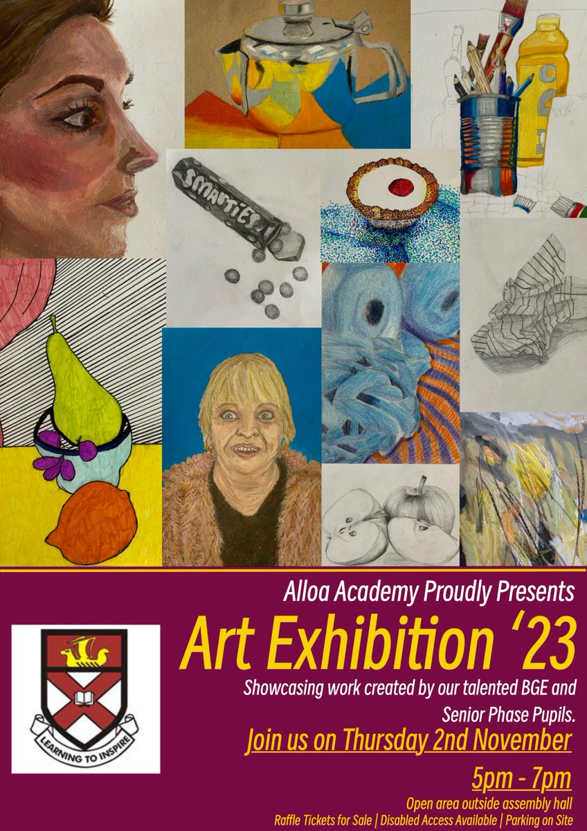 1 week today!!! 🖌️🎨🖼️ #alloaacademy #alloaart #alloacommunity #youngartists #alloaacademyartexhibition