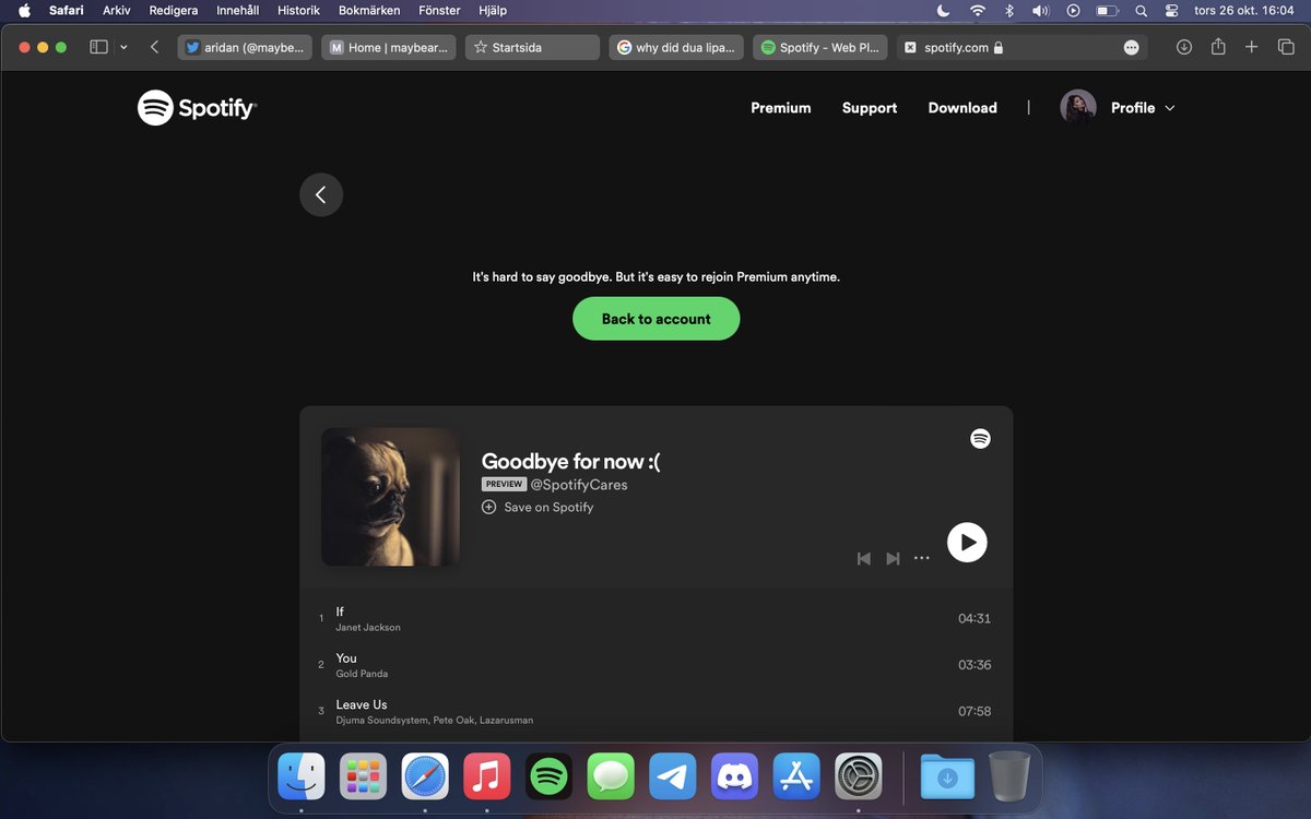 actuallyaridan's tweet photo. i just canceled my spotify account, and this is what I saw... https://t.co/oCj8vMWNuG