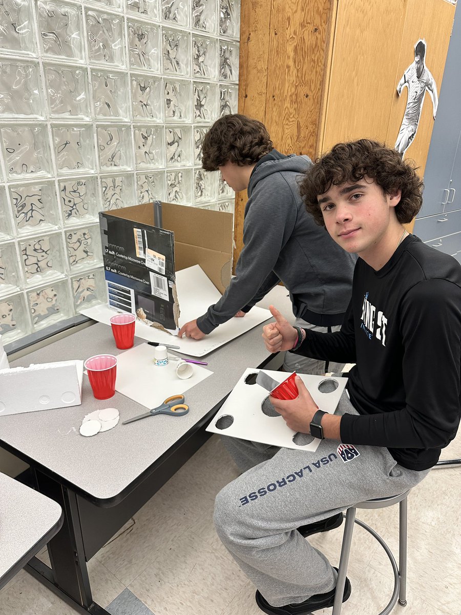 Cerroni_Teched's tweet photo. The @PLTWorg IED class began constructing their carnival game boards! I am super excited to see their finished games! @BrianaOBrienLHS @BrettRWoodcock @MrLawrence_LCSD #girlsinSTEM #Warriorsatwork #pool #pltw https://t.co/0hdPBw5OZx