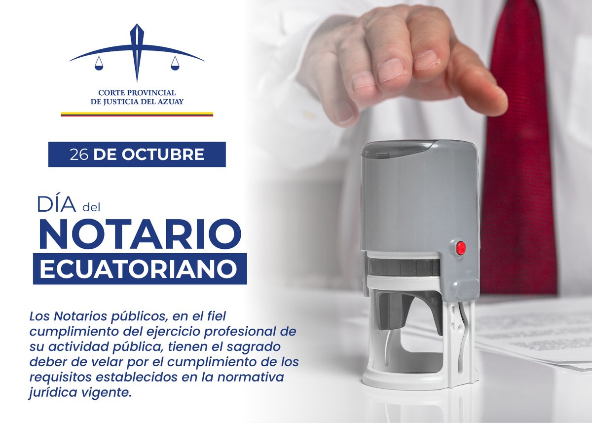 CorteAzuay's tweet photo. #DiaDelNotarioPúblico La Presidenta @CorteAzuay  Dra. Alexandra Vallejo Bazante @alevallejoba saluda a los Notarios del Ecuador @Fen_Ecuador, en especial @NOTARIOSAZUAY por su ejercicio profesional de su actividad pública. https://t.co/wfRwi1Vf06