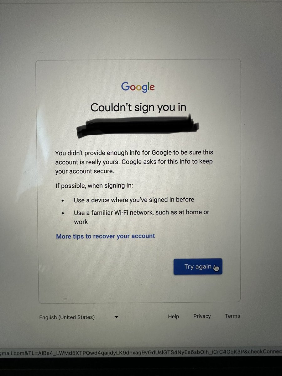 LaurajPutnam's tweet photo. @Google It says incorrect password.  I click “forgot password”.  It tells me to put in the last password I remember using.  I do that &amp; I get this… https://t.co/BomNbL251G
