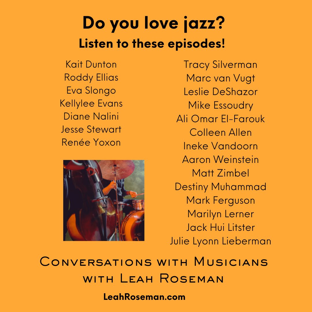 Do you love jazz? Here is a selection of jazz musicians I have featured (with a few who also perform and write in other styles as well). Wherever you listen: leahroseman.com/about #jazz @KaitDunton @TracySilverman @evaslongo @kellyleeevans @AaronJWeinstein
