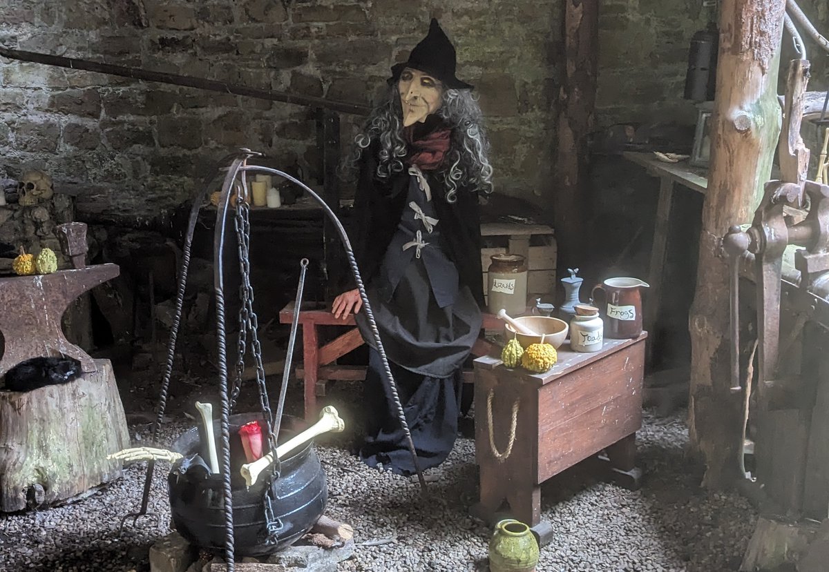 Our Halloween witch & her cauldron seem to fit well within our dungeon ... funny that! Come & get spooked this half-term with activities & trails, plus storytelling this week every day at 1pm, it's perfect for families. Free with entry! #HalloweenFun #Castle #Spooky #pumpkins