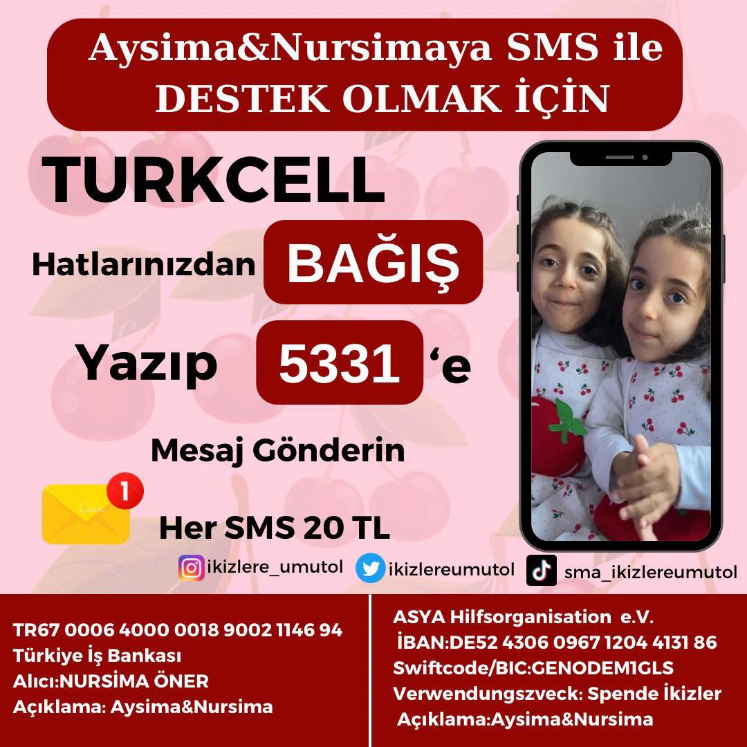 MÜJDEEEEE 🥳🥳🥳 Turkcell ve Vodafone operatörlerinde sms bağışımız aktifleştirilmiştir☺️ İkizcanlarımıza bağış yapmak artık çok kolay ☺️ BAĞIŞ Yazıp 5331’e gönderdiğinizde ikizlerimize 20₺ bağış yapmış olacaksınız 🥳 #asansör #faiz Aydın Zeren Ertaş #SONDAKİKA Kassam Tugayları