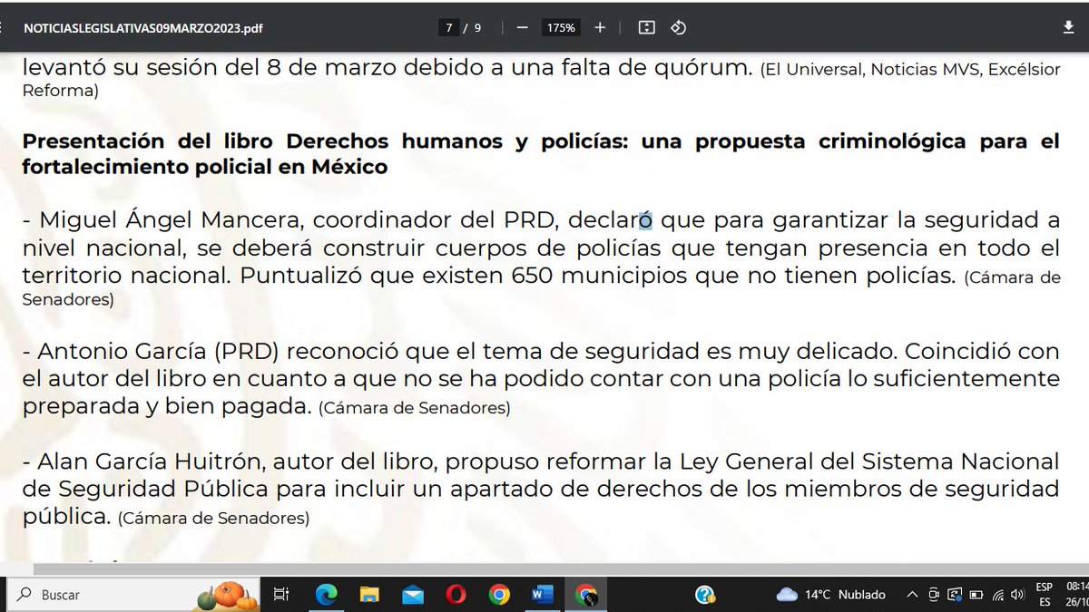 1CriminologoMex's tweet photo. Desde marzo, propuse en @senadomexicano reformar la Ley General del Sistema Nacional de #SeguridadPública, para incluir 1 apartado de derechos de las y lo policías
Esto, como producto de mi libro #DDDH y #Policias publicado x @INACIPE
Seguiremos trabajando hasta q sea realidad https://t.co/FwMeYLidx4