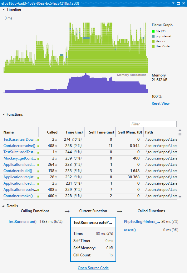 php4vs's tweet image. Check out the amazing #phptools for @VisualStudio Profiler Details View! 🤩 Get an in-depth look at your code and identify performance issues quickly. 💪 Learn more at docs.devsense.com/en/vs/profilin… 🔎 #Profiling #VisualStudio #VS2022 #PHP