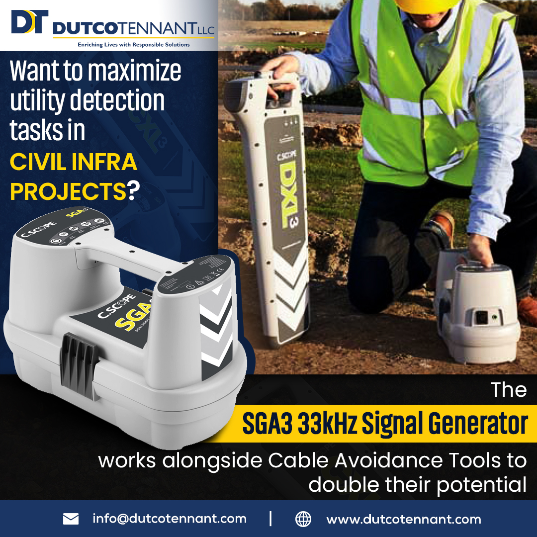 Dutcotennant's tweet image. Elevate your cable avoidance tools' performance with the C.Scope SGA3 Signal Generator. It helps locate more buried utilities with amazing features.
Visit shorturl.at/A0124 for further inquiry.
#cableavoidancetools #civilinfrastructure #utilitydetection #DutcoTennantLLC