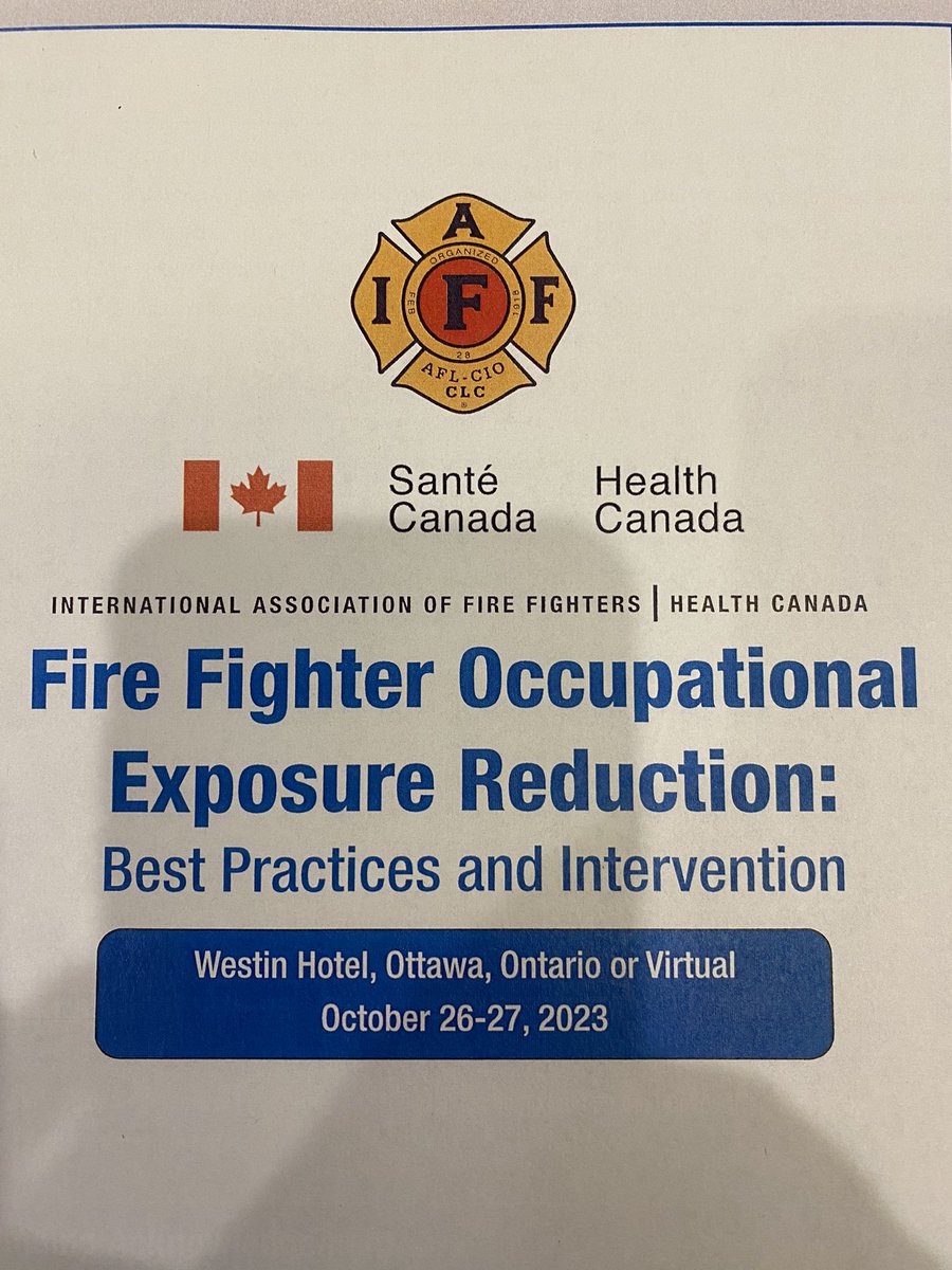 In Ottawa this morning for FF Occupational Exposure Reduction Workshop. Minister Holland & MP Romanado “having the backs of FF’s is critical to our safety and theirs”. Working to eliminate the scourge of cancer in the fire service. #IAFF