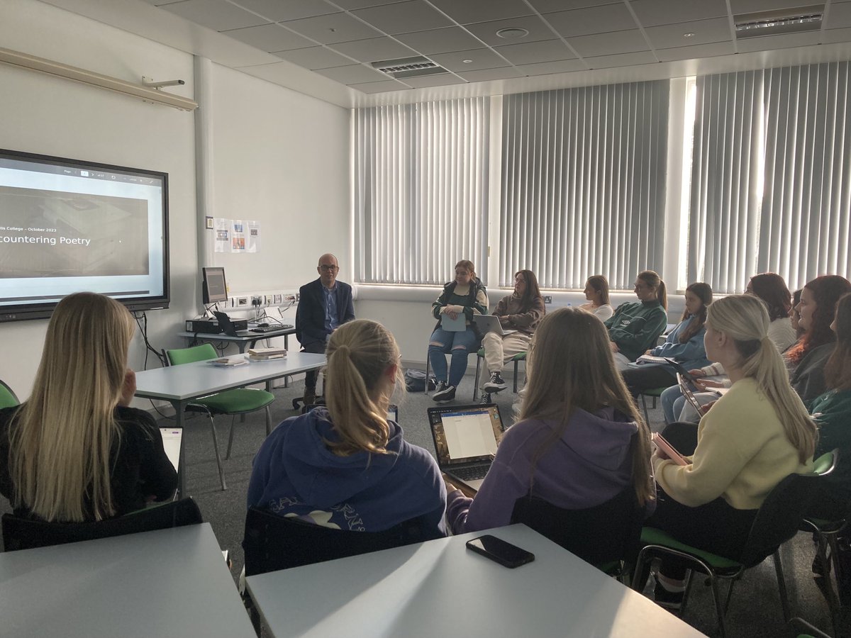 diane mcclelland (@ydmcc1) on Twitter photo <a href="/stranbelfast/">Stranmillis University College</a> Year 1 BEd Primary English specialists enjoying a wonderful afternoon ‘encountering’ poetry with @AndrewTRoycroft, you have truly inspired us as we begin to craft our own poems- thank you Andrew! #poetryforlife <a href="/stranbelfast/">Stranmillis University College</a> Year 1 BEd Primary English specialists enjoying a wonderful afternoon ‘encountering’ poetry with @AndrewTRoycroft, you have truly inspired us as we begin to craft our own poems- thank you Andrew! #poetryforlife