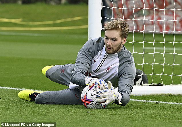 Caoimhin Kelleher in goal for <a href="/LFC/">Liverpool FC</a> in the Europa League tonight!