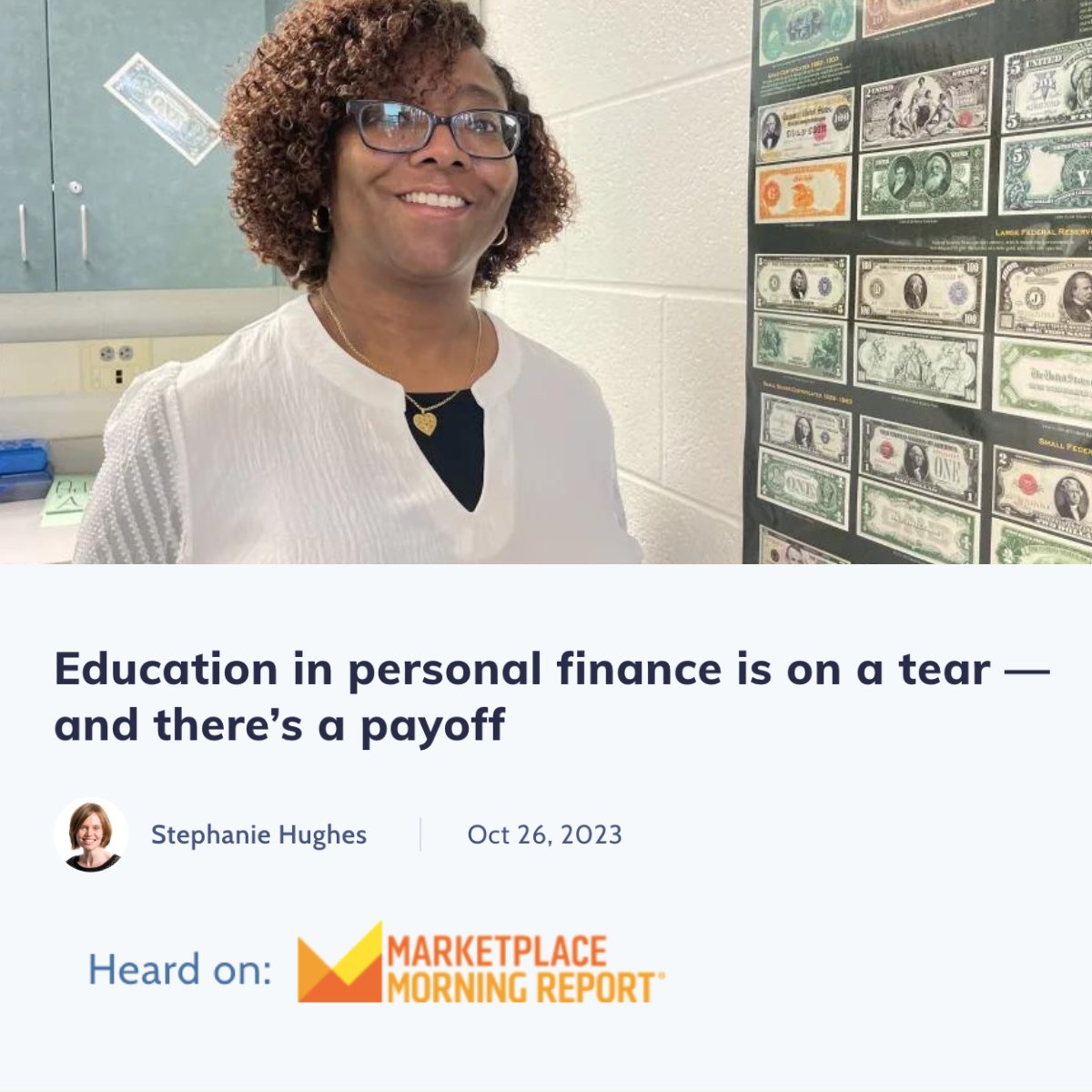 Did you hear Chris Caltabiano, CEE’s Chief Program Officer, on @NPR's Marketplace Morning Report today?! Chris was part of a discussion on the importance of financial education for kids. Listen here: marketplace.org/2023/10/26/sta… #personalfinance #finlit