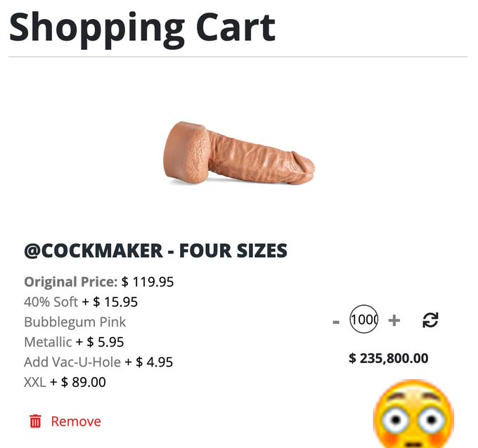 brb dropping a quarter mil on 1000 cock makers https://t.co/7tiLfL2k9P
