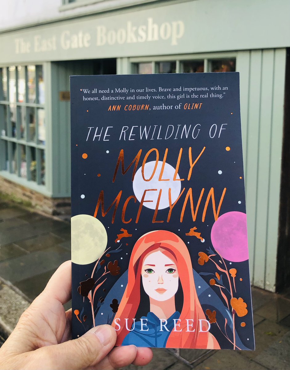 Molly arrives in #Totnes #Devon at @EastGateBooks Can’t wait to read about her #rewilding #witches #youngadultfiction #mollymcFlynn #debutnovel #womenwritersnet @suereedwrites